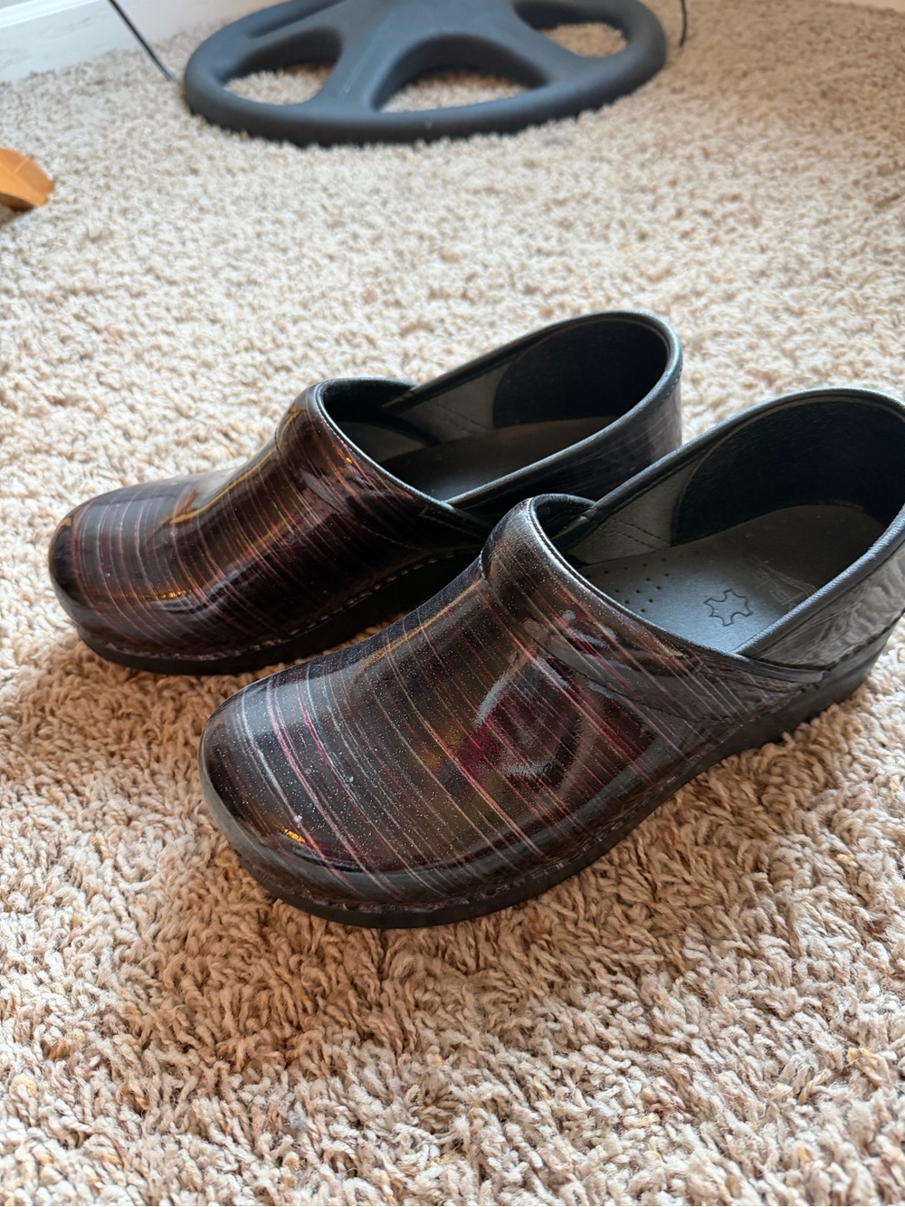 Dansko Women's Black Multicolor Striped Clogs